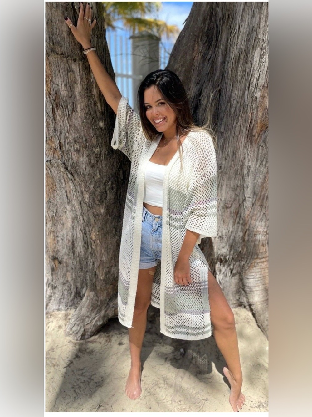 POL Maui Crochet Kimono